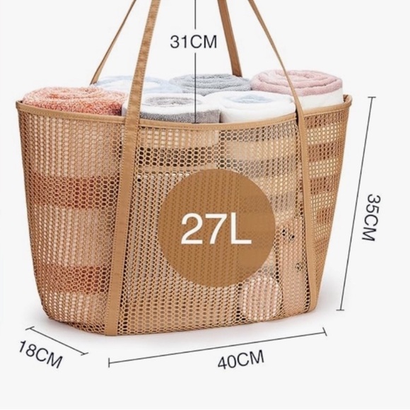 NEW Tan Mesh Tote Bag - Picture 3 of 7